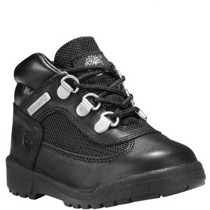 TODDLER TIMBERLAND FIELD BOOT BLACK SMOOTH SZ 6